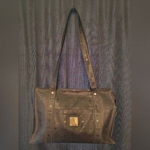 MCM Black Visetos Tote Bag